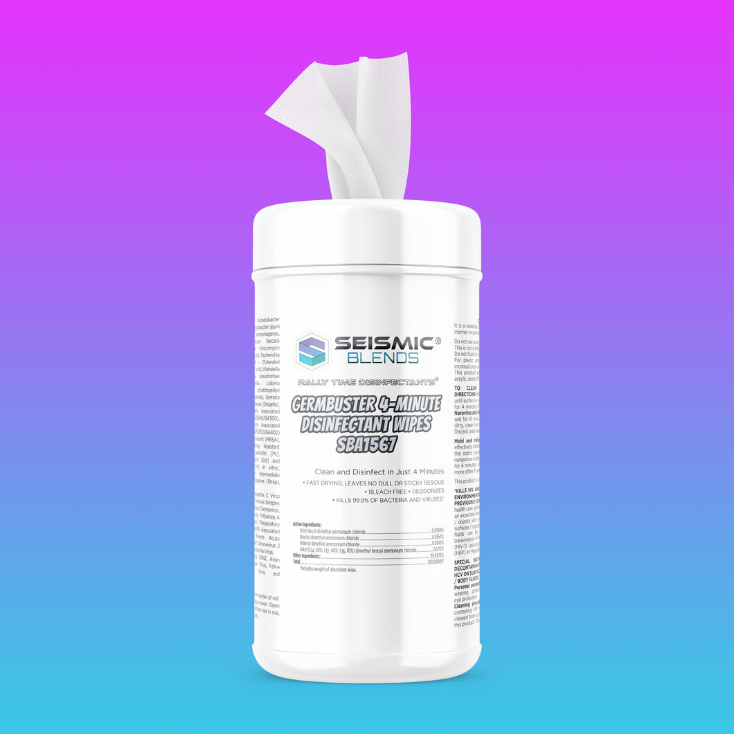 Rally Time Germbuster 4-Minute Disinfectant Wipes SBA1567