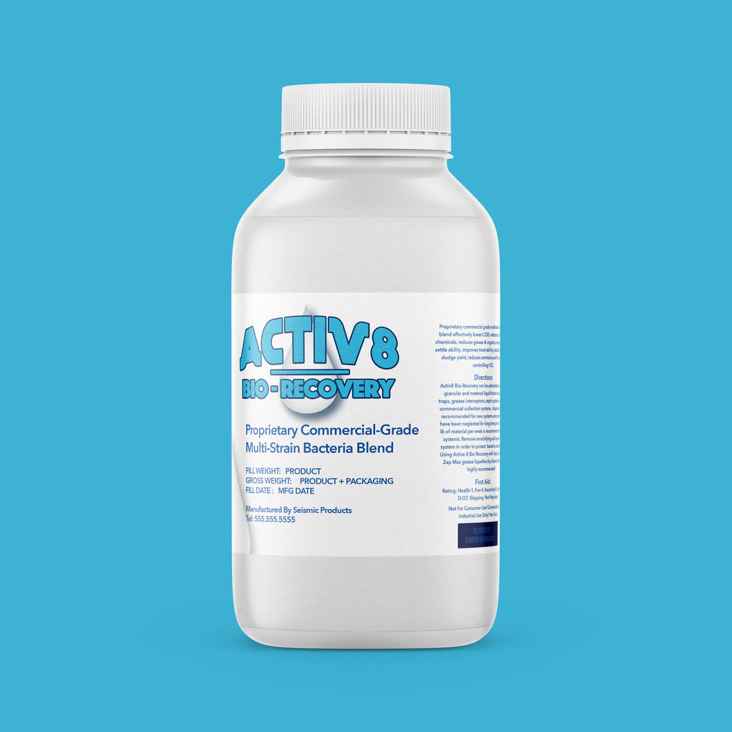 Activ8 Bio Digestants Bio-Recovery for Grease Interceptor Traps