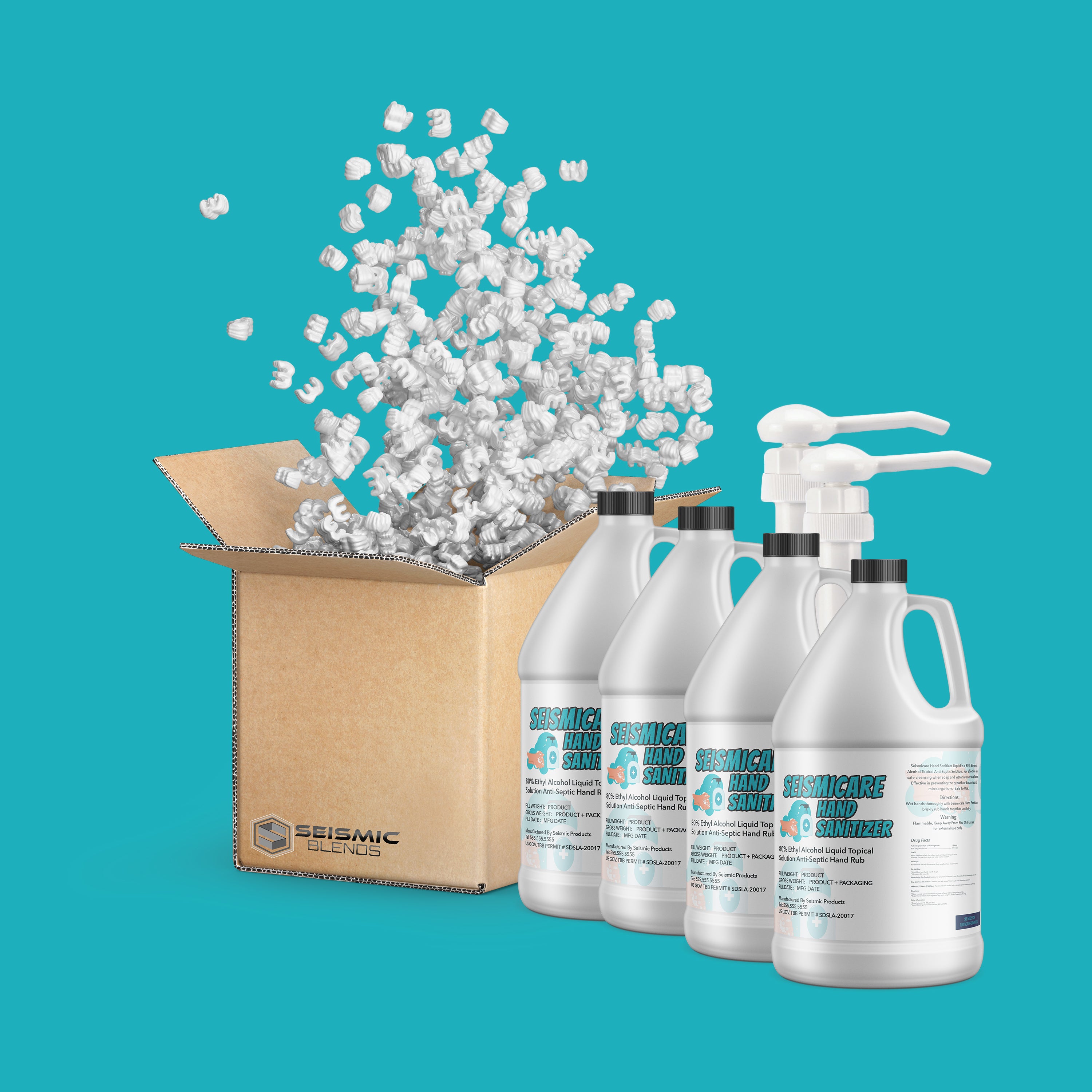 Seismicare® Ethyl 80% Liquid Hand Sanitizer SAN120
