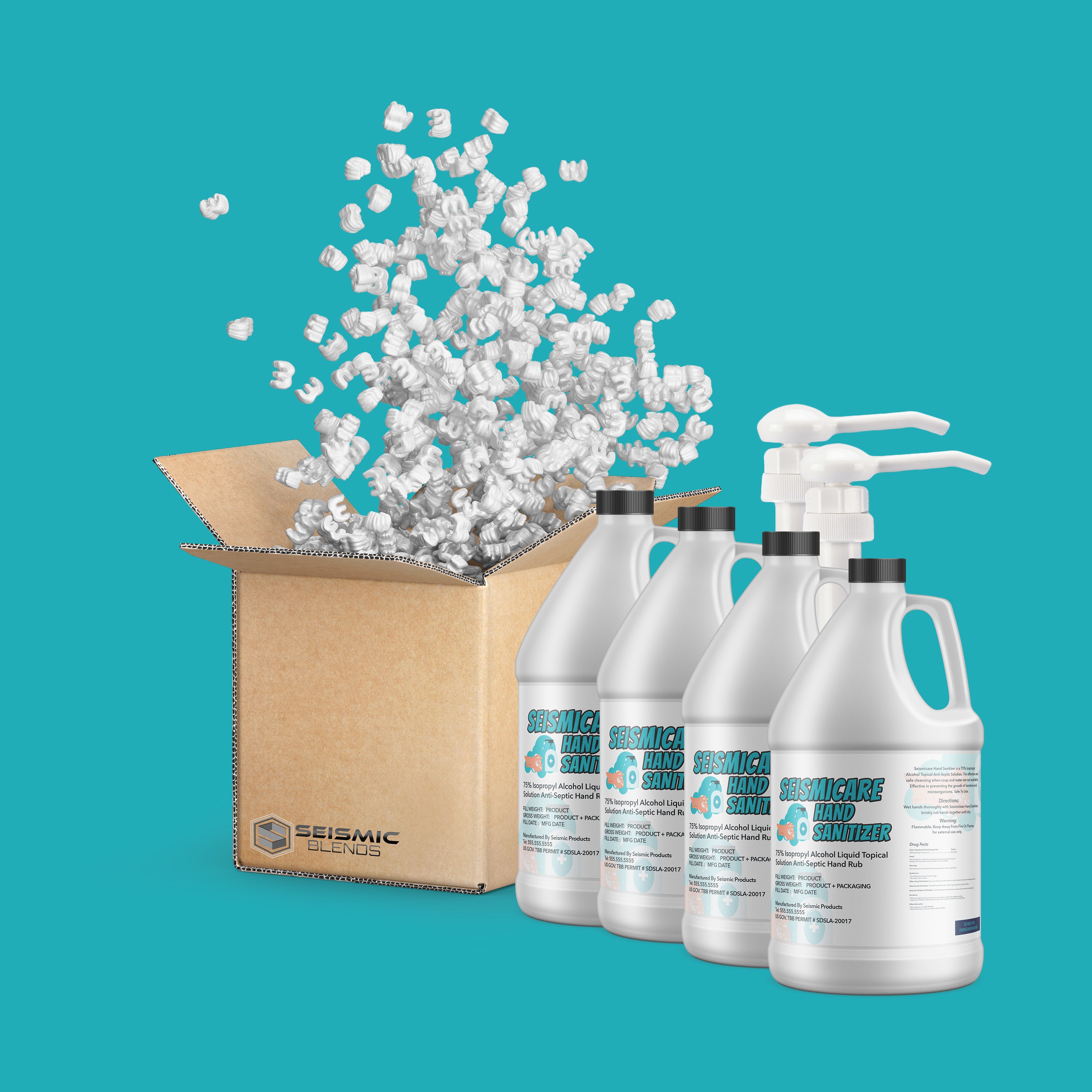 Seismicare® IPA 75% Liquid Hand Sanitizer SAN130